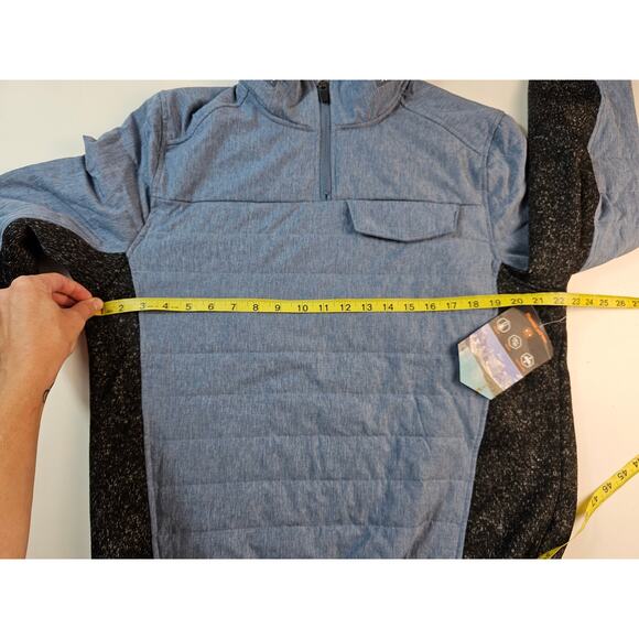 NWT NEW Mountain isles 1/4 zip hybrid hood popover sherpa lined jacket warm S - Picture 10 of 11